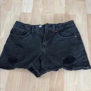 Old Navy Black Distressed Denim Shorts